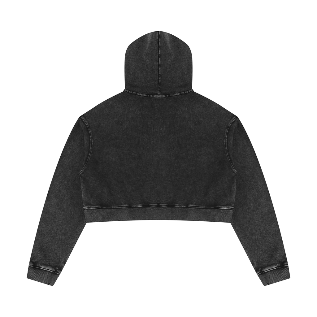 ULTRAVIOLET Women's Mineral Washed Crop Hoodie