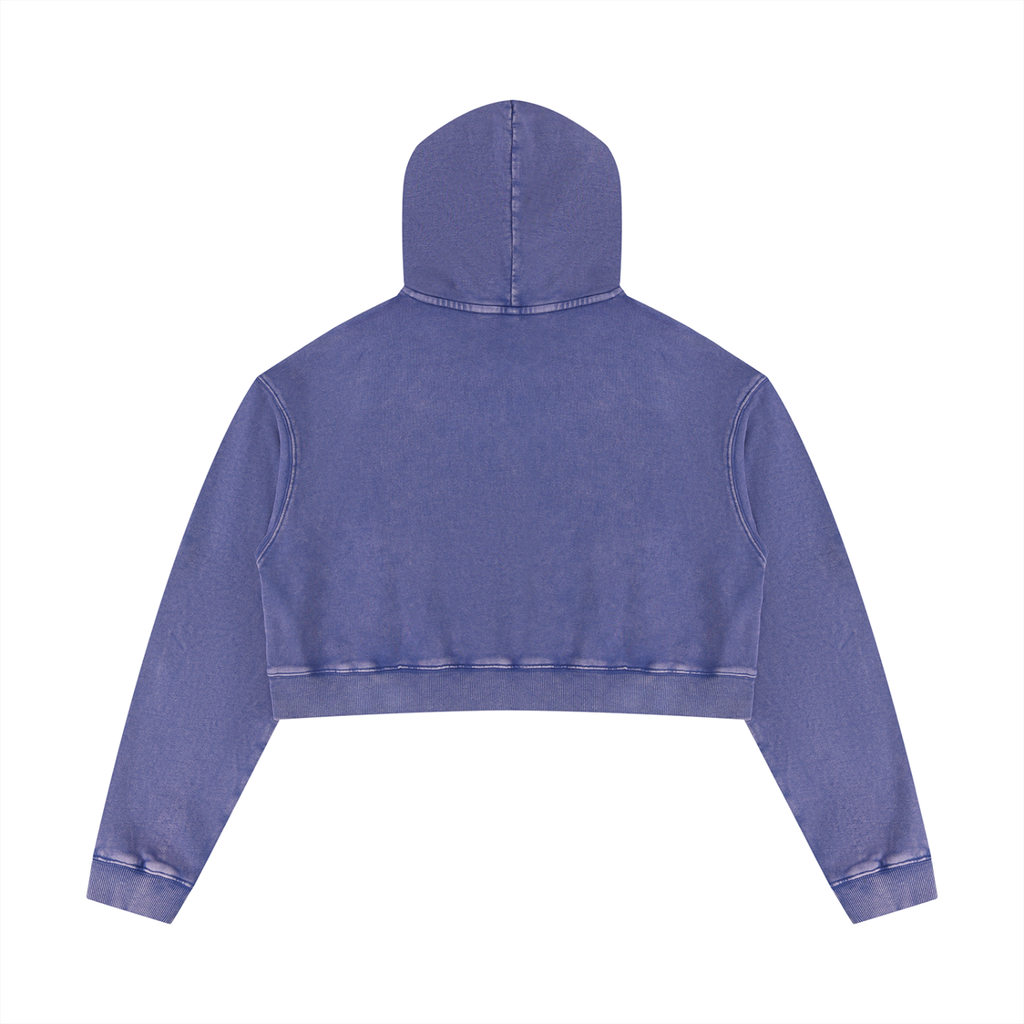 ULTRAVIOLET Women's Mineral Washed Crop Hoodie