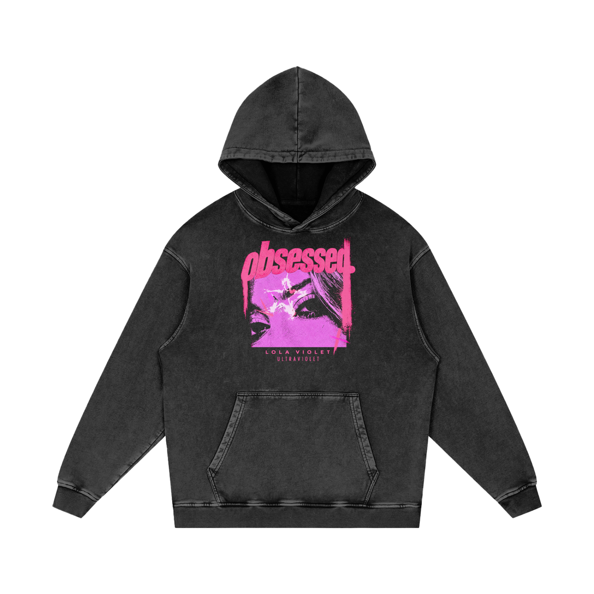 OBSESSED Snow Washed Loose Cotton Hoodie