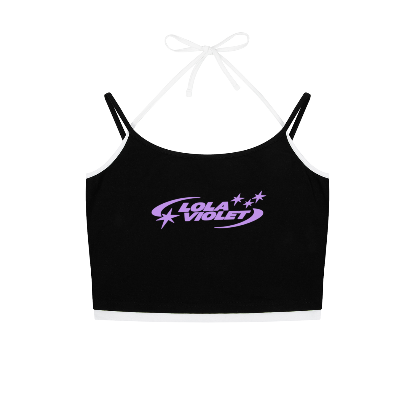 Contrast Binding Halter Tank Top