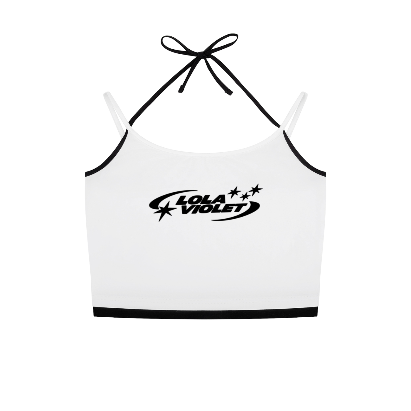 Contrast Binding Halter Tank Top