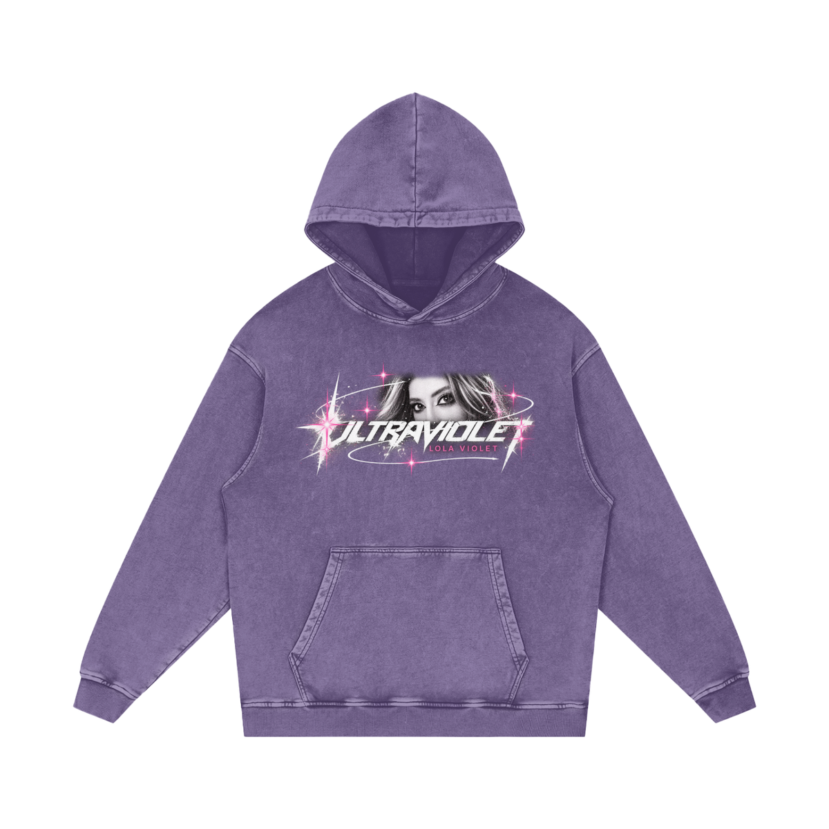 ULTRAVIOLET Snow Washed Loose Cotton Hoodie